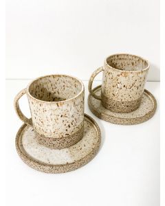 Conjunto Xícara Clean Capuccino Branco Flocos Cor:Branco Flocos 1