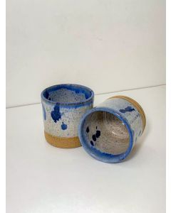 Conjunto Copo Expresso Reto Branco Aqualux | Azul Turmalina Cor:Branco Aqualux | Azul Turmalina 1