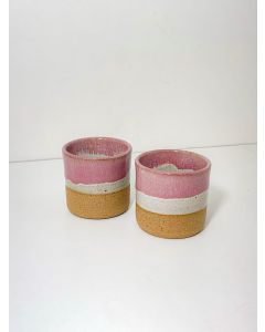 Conjunto Copo Expresso Reto Malva | Branco Aqualux Cor:Malva | Branco Aqualux 1