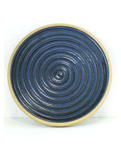 Prato Sobremesa G Borda Reta Azul Turmalina Cor:Azul Turmalina 1